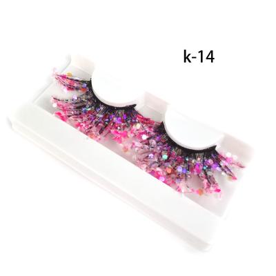 China Custom Logo 3D Shimmery Synthetic Hair Sparkle Night and Party Use 25mm False Eyelashes Shimmery for sale