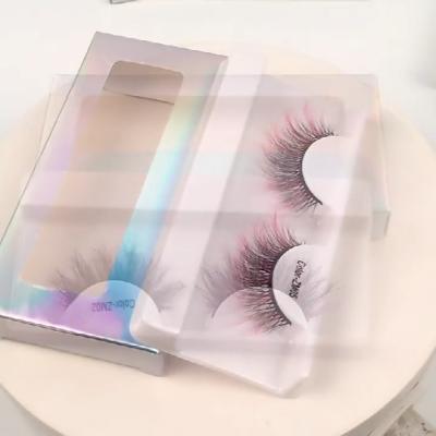 China 2023 Shimmery New Hot Sale Colored Long Silk Mink Hair 3d Soft Strands False Eyelashes Strip False Eyelashes for sale