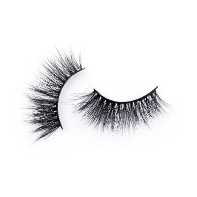 China False Eyelashes Real Mink Hair Soft Cotton Band Thick Natural Half Band Half Curved 3D Lashes for sale