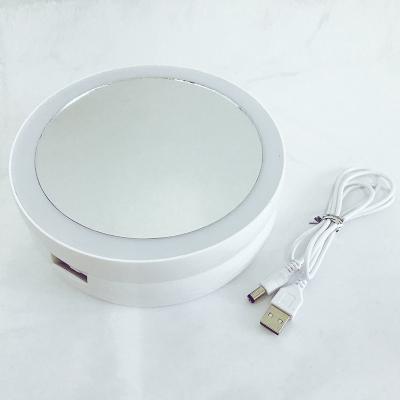 China LED Lighted Makeup Mirror Desktop Double Sided Folding Mirror 10x Magnifying Portable Mirror With Light for sale