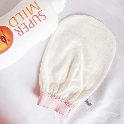 China All Natural Body Skin Exfoliating Glove Custom Logo Pure Turkish Silk Premium Exfoliating Body Bath Scrub Glove for sale