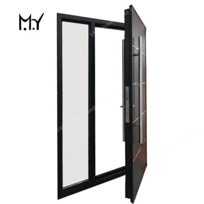 China Anti-theft Aluminum Entry Door Reinforced Glass YM100D Colored Glass Cheap ChineseTop Brand for sale