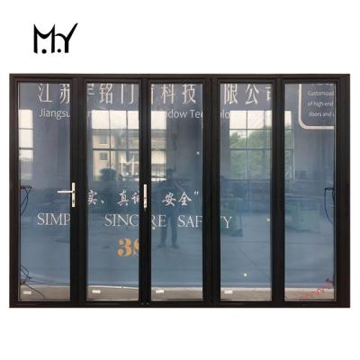 China Sound Insulation Door YM73D Balcony Aluminum Alloy Bi-Folding Door Interior Aluminum Folding Door for sale