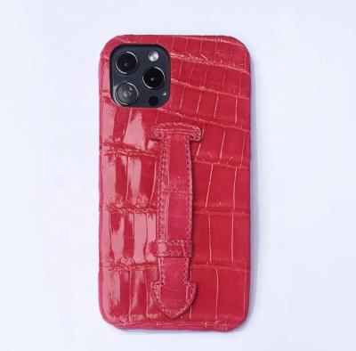 China Anti-fall OEM American Crocodile Logo Luxury Leather Case Genuine Customized Waterproof For Iphone 11 12 pro max for sale