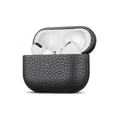 China For Airpods New Products Pebbled Wholesale Price Genuine Leather Wireless Earphone Case For Airpods for sale