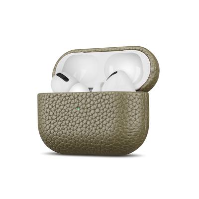 China For Airpods Factory Supply Genuine Pebbled Leather Earphone Cases Ultra Thin Custom Case For Airpod Cover for sale