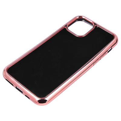 China Business Gold Plated Frame PC+TPU Hybrid Empty Case for iphone 11 pro max with 1.0mm groove depth custom inlay leather case for iphone11 for sale