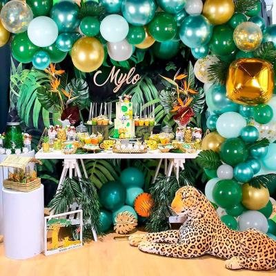 China Party animal kids green forest festival decoration hot sale theme birthday party jungle party balloon chain set for sale