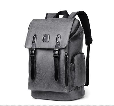 China With Retro Design USB Large Capacity PU Business Waterproof Leather Laptop Backpack Anti-theft Backpack College School For Men Backpack for sale