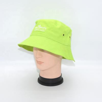 China Sunscreen Fisherman Fluorescent Green Bucket Hat Customized Reflective Fisherman Luminous Hat Embroidery Bucket Hat for sale