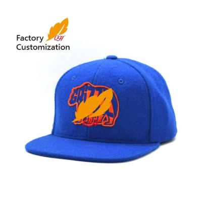 China Custom SNAPBACK Baseball Cap Embroidered COMMON Fabric SNAPBACK Hat Wool Fabric Blended Fabric SNAPBACK Baseball Cap for sale