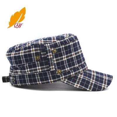 China Customized army hat Amazon amazon sale army plaid fabric army hat hot export japanese style european and american style hat for sale