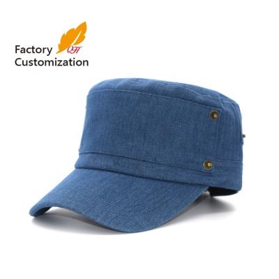 China Decorative japan military hat and new style designer denim hat japan hot sale denim army cap korean military rivet for sale