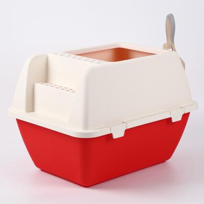 China Sustainable HOT SALE Pet Products Cleaning Closed Plastic Prevent Coming Out Of Cat Toilet Box Trays for sale