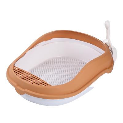 China Sustainable Pet Supplies Pet Cleaning Translucent Plastic Cat Litter Box for sale