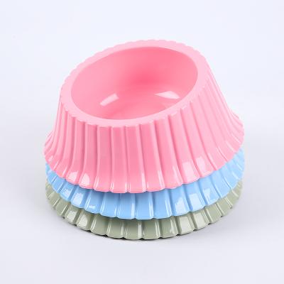 China Sustainable Factory Eco-friendly Direct Selling PP Feeding Bowl With Stripe Dog Feeding Drinking Bowl for sale