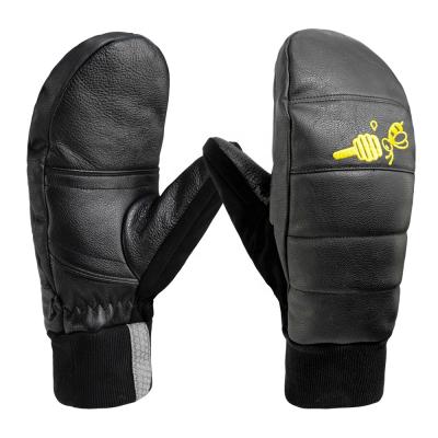 China Adult Men'S Raw Leather Glove Ski Mitts  Full Finger Ski Snowboard Gloves for sale