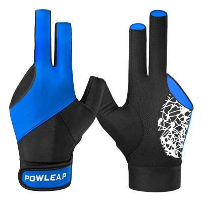 China Adult Professional Cue Pool Glove / Snooker Gloves Custom Billiards Wedge Three Fingers for sale