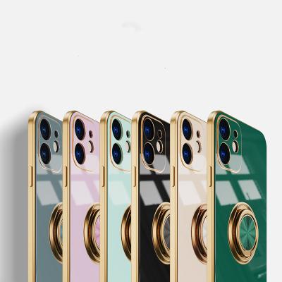 China 2021 Fashion Anti-fall Phone Case Car Phone Bag Holder Magnetic Electroplating Cover For iPhone 12 Pro Max for sale