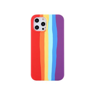 China 2021 Hot Selling Anti-fall Rainbow Pattern Phone Bag Silicone TPU Shockproof Phone Case For iPhone 12 pro 11 pro max for sale