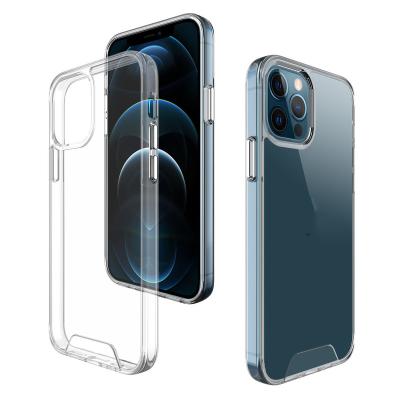 China Hot Selling Best Quality Amazon Space Phone Case Clear PC TPU Shockproof Plating Buttons Phone Cover For iPhone 12 Pro Max for sale