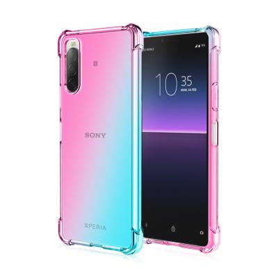 China Anti-fall 1.5mm TPU Shockproof Phone Cover For Sony Xperia 10 III Gradually Change Color Mobile Phone Bag For Sony Xperia 5 III for sale