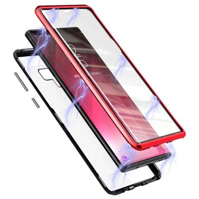 China Double Magnetic Tempered Glass Shockproof Metal Phone Case Cover Device For Samsung S21Ultra S22ultra for sale