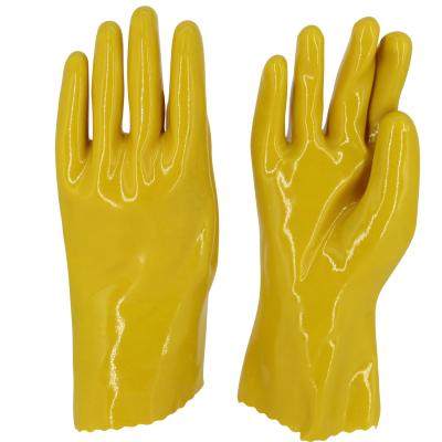 China Waterproof Rubber PVC Work Gloves Anti-skid Resistant Wear Coated Oil Resistance Gloves Occupational Safety Work Gloves for sale