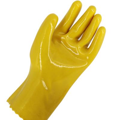 China Custom Anti Slip PVC Work Safety Rubber Gloves PVC Coated Long Hand Work Gloves Waterproof Oil Proof Anti Slip Wear Resistant PVC Gloves for sale