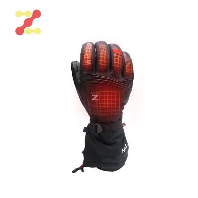 China Heating Rechargeable Battery Heated Electric Motorcycle Warm Black Ski Winter Safety Heated Gloves for sale