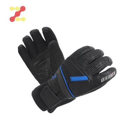 China Customized Winter Fashion Leather Motorcycle Pre-curved Waterproof Breathable Glove for sale