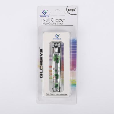 China Fancy Design Carbon Steel Flat Finger Nail Clippers Single Packing Flat Blade Toenail Cutter With Folder for sale