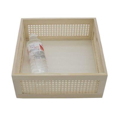 China Factory direct sales viable can be customized bamboo wooden storage basket with handle gift storage basket pastoral style design basket for sale