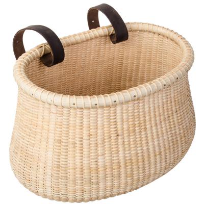 China Sustainable Customizable Simple Direct Selling Bicycle Basket Hanging Wall Rattan Basket Around Shopping Basket for sale