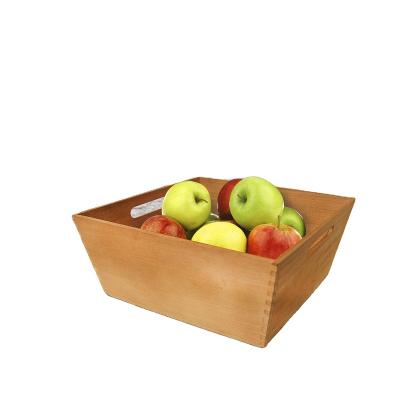 China China Direct Selling Can Be Customized Brown With Small Snack Handle Chocolate Small Gift Fruit Storage Solid Wooden Box for sale