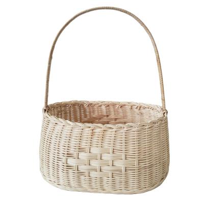 China China NO.3864/5/6 rattan basket for flower, wooden rattan bottom basket with handle for gift package for sale