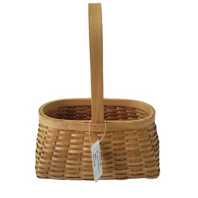 China 022-WOODCHIP BASKET FOR FLOWER, GARDEN USE BASKET. 23*14.5*12.5/31 for sale