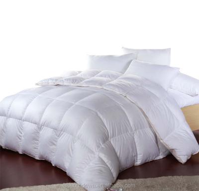 China Home Comforter Manufactures Good Prices 100% Cotton Fabric Queen Size 280T White Goose Down Comforter for sale