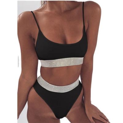 China European and American sexy bikini breathable high-waisted two-piece swimsuit for sale