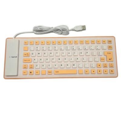 China Portable Waterproof Numeric Keypad Folding Game Two Color Silicone Keyboards For Laptop Computer for sale