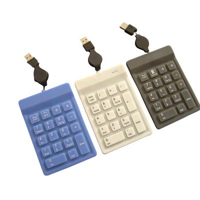 China Numeric Keypad Fully Sealed Design Waterproof Dustproof Portable Silicone Numeric Keypad for sale