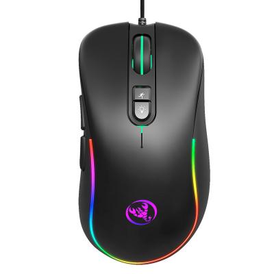 China 3D HXSJ J300 RGB Gaming Mouse 7 Programming Macro Keys Can Turn Off Lights To Support Various Games Wired Mouse Border Spot for sale