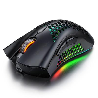 China Best Quality 3D Computer Mouse 2.4G Hz Hole RGB Wireless Rechargeable Luminous Gaming Competitive Mouse for sale