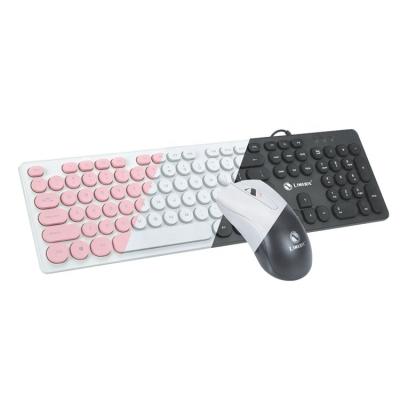 China For Home Office OEM Customized Colorful Button Punk Round Keyboard Management Simulation Gaming Keyboard And Mouse Set for sale