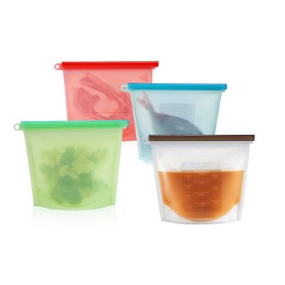 China Viable Color Silicone Fresh Vegetable Food Bag Silicone Snack Bag Storage Vacuum Bag for sale