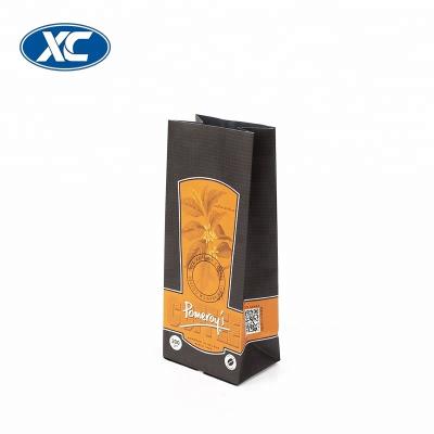 China Tie Tin Packaging Flat Bottom Moisture Proof Custom Printed Paper Coffee Bag With Valve for sale