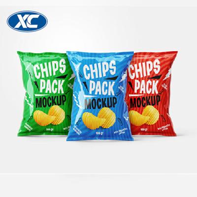 China Custom Barrier Printing Potato Banana Chip Plastic Pack Back Center Sealed Packaging Bag for sale