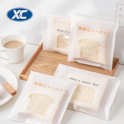 China Small Cotton Barrier White Plain Toast Bread Self Adhesive Paper Bag For Bakery for sale