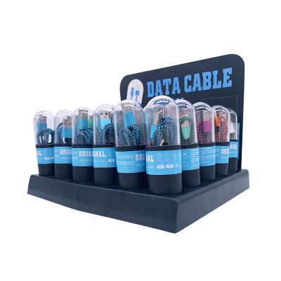 China Mobile phone for shops worktop selling 30 pieces per set packed in display case for iphone USB cable mobile phone accessories for sale