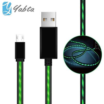 China Mobile Phone Types Type-C Glow In The Dark Cable Fiber Optic EL USB Sync Flowing Charging Cable For Samsung Galaxy S8 for sale